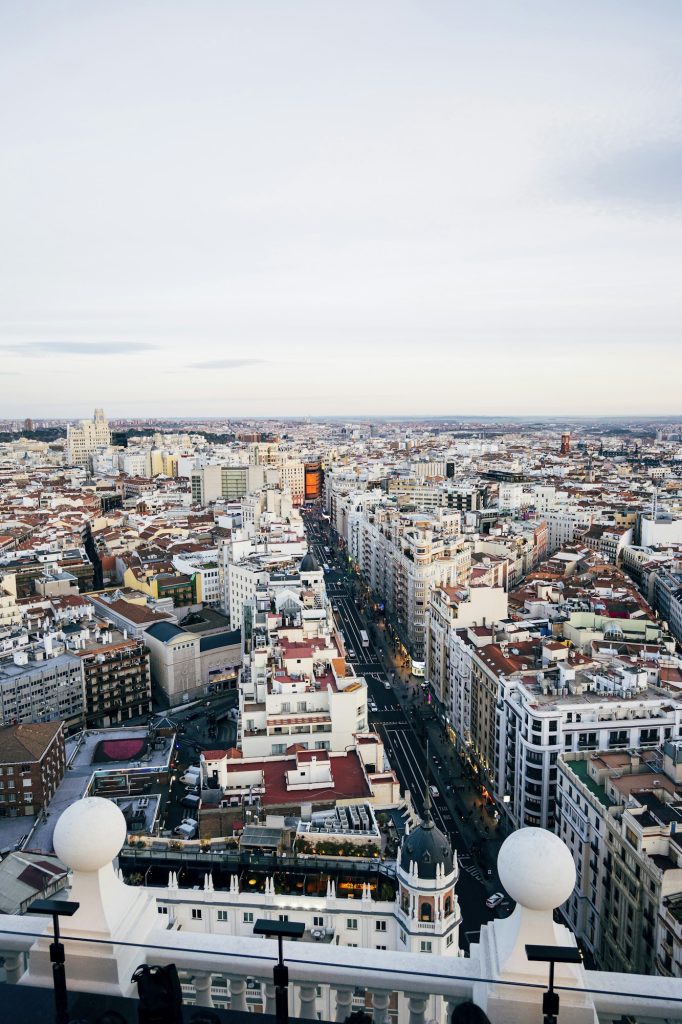 Panoramic view of the Madrid city. Spain.